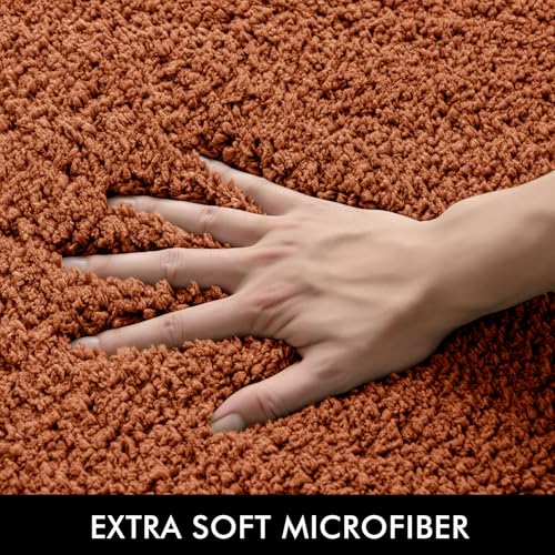 Fall Burnt Orange Microfiber Toilet Bath Rug U