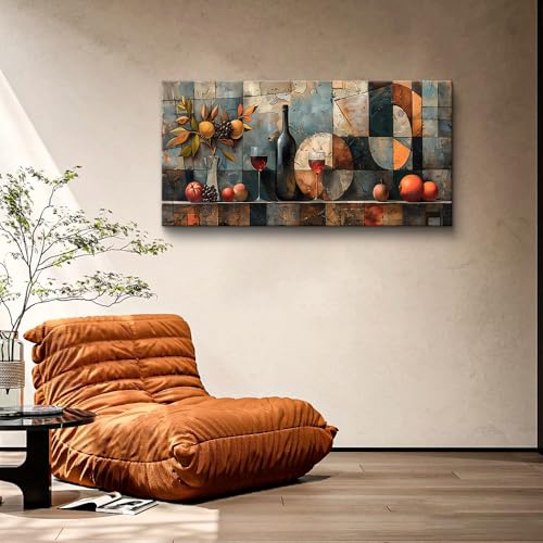 Wall Art For Kitchen Wall Decor For Living Room Dining Room Decorations Wine Glass Wall Painting Still Life Abstract Pictures Artwork Ready To Hang bar Wall Posters Home Decor 20"x40"