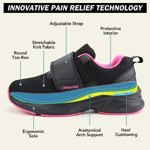 Ortho + Rest Women Diabetic Shoes with Adjustable Closure Orthopedic Walking Shoes for Edema Plantar Fasciitis Bunions Arthritis Swollen Feet