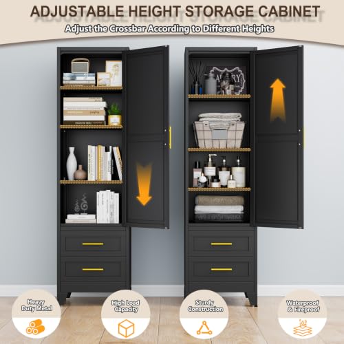 67" Tall Narrow Metal Storage Cabinet