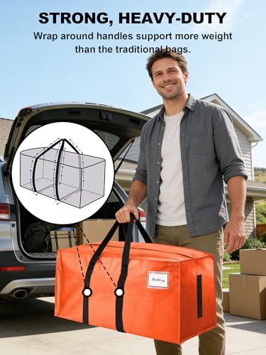 Supports 200lbs Heavy Duty Moving Bags (4 Count)