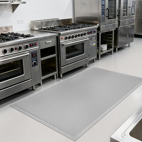 Front Door Mat Outside Entrance Drainage Doormat Grey 31"x47" (144 Sq Ft)