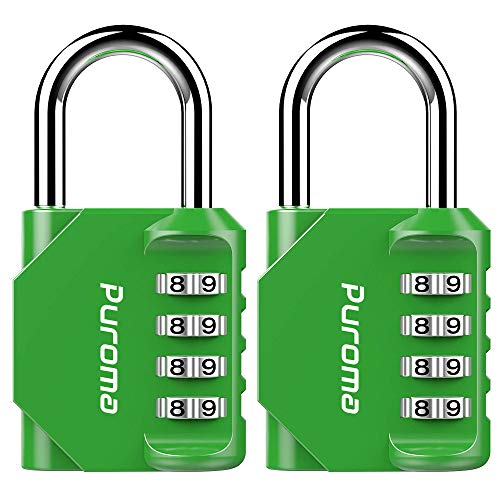 2 Pack Combination Lock Locker 4 Digits Combo Padlock Gym Green (2 Count)