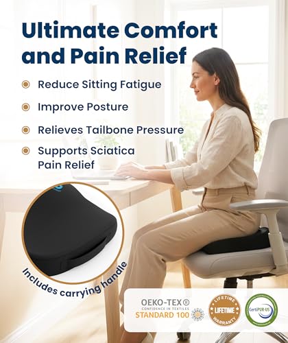 Doctor Recommended Memory Foam Seat Cushion for Office Chairs & Car