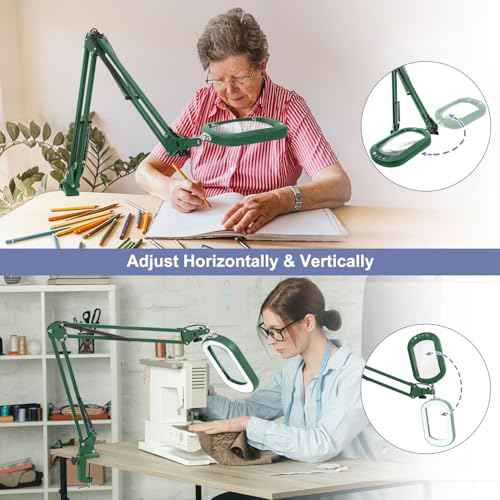 14.35" Large Magnifying Glass with Light and Clamp