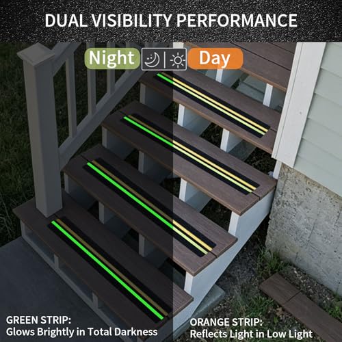 15 Pack Glow in the Dark & Reflective Non Slip Grip Strips