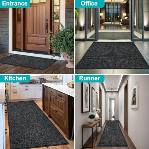2'x4' Indoor Outdoor Door Mat Heavy Duty Front Door Mat Absorbent (8 Sq Ft)
