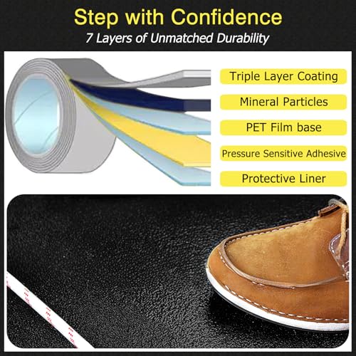 Anti Slip Tape 6in x 60ft Grip Tape for Stairs (60 Foot)