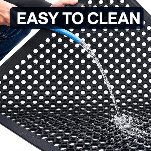 4 Pack 36"x24" inch Entrance Rubber Drainage Floor Mats (4 Count)