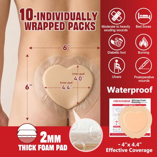Sacral Silicone Foam Dressing 6 x 6 inches (10 Count)