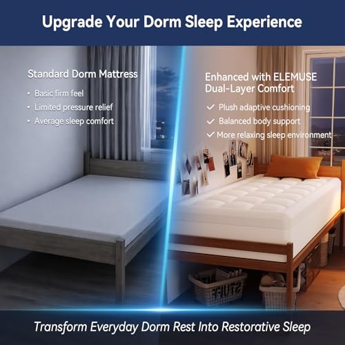 Twin XL College Dorm Essentials 3 Inch Memory Foam Mattress Topper