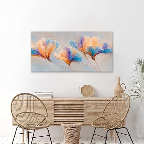 Leaves Canvas Wall Art Decor 24"X48" Abstract Colorful Wall Art For Bedroom