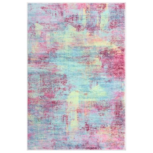 Abstract Area Rug 3x4 Ft Washable Rugs for Entryway Indoor (12 Sq Ft)