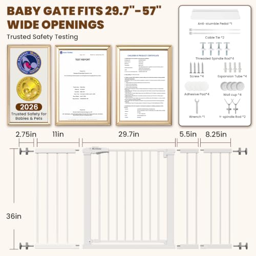 29.7 57" Extra Wide Baby Gate