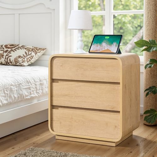 Natural Curved Nightstand Set of 2 (2 Count)