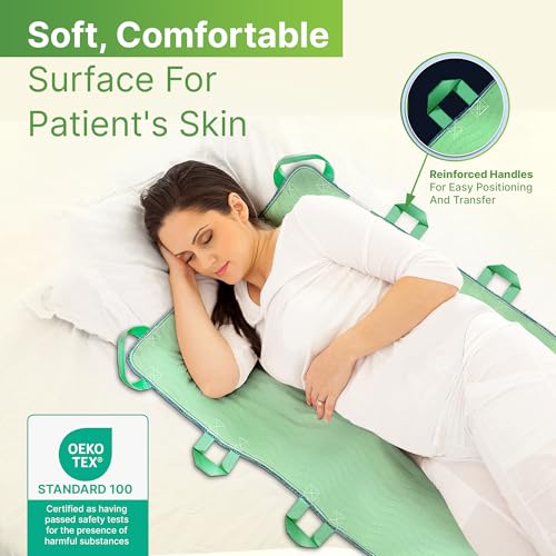 Absorbent Positioning Bed Pads with 8 Handles 34"x52"