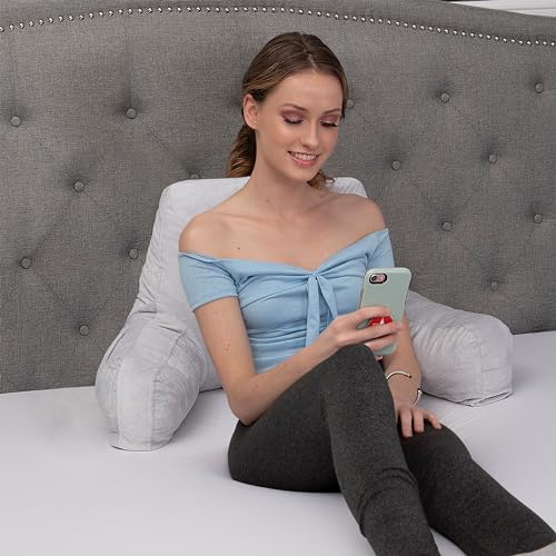 Light Grey Original Reading Pillow in Bed Rest Chair