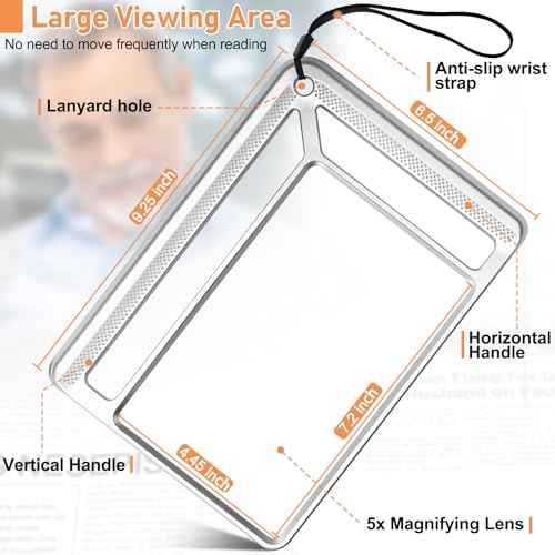 5X Full Page Magnifying Glass for Reading
