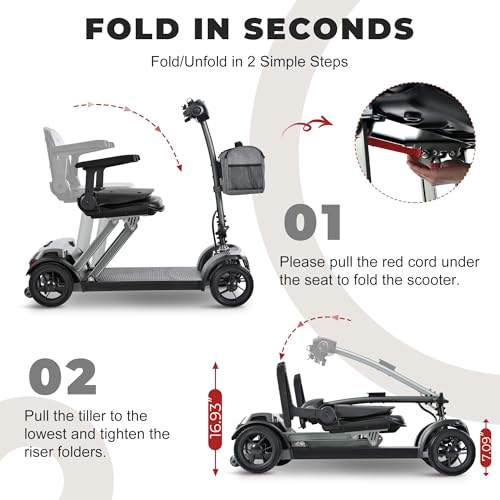 Lightweight MobilityScooter for Adult 42lbs Foldable Portable 13Miles