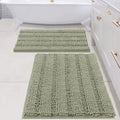 Bathroom Rug Sets 2 Piece Bath Mats Non Slip Thick Soft Chenille Striped Bath Rug achine Washable Shower Floor Rugs for Tub