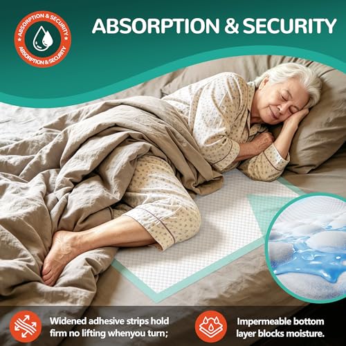 Bed Pads with Adhesive Strips 36''X36'' (30 Count)