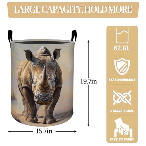Strong Rhino Desert Wilderness Laundry Basket