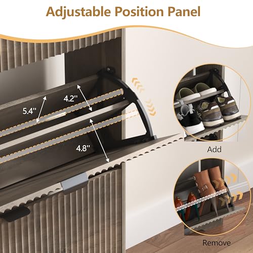 Shoe Cabinet Storage for Entryway with 6 Flip Drawers