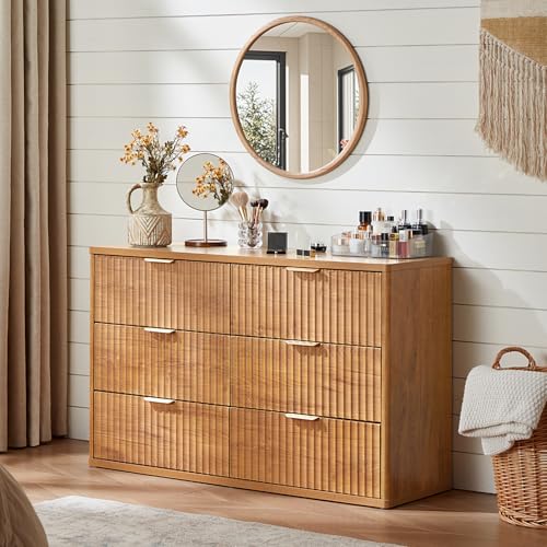 Fluted 6 Drawers Dresser