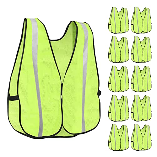 Reflective High Vis Safety Vest Mesh for Men and Women KG0008 (10 Count)