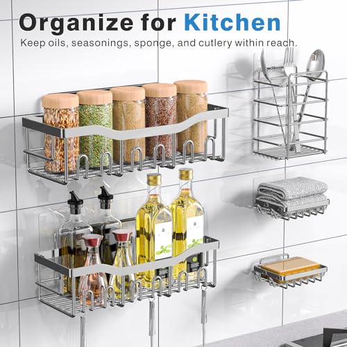 5 Pack Adhesive Shower Caddy Organizer
