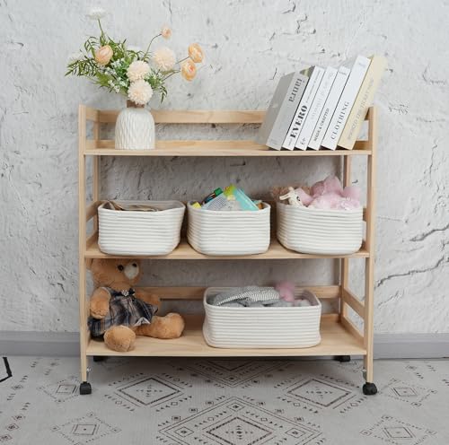 Small Woven Storage Baskets for Shelves (3 Count)