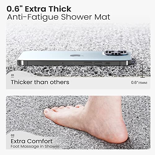 0.6" Extra Thick Non Slip Shower Mat