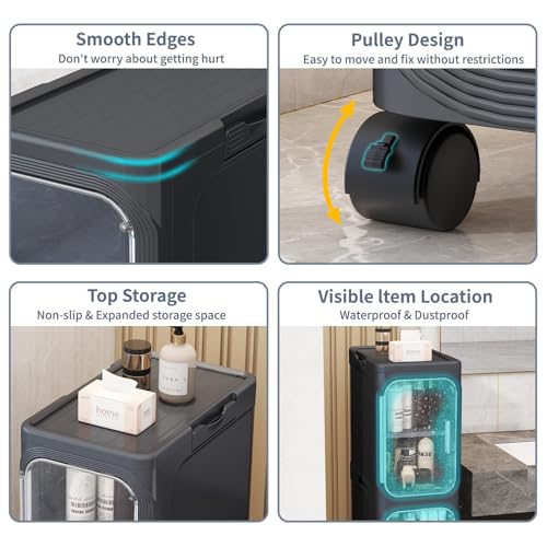 2 Tier Slim Bathroom Storage Cabinet