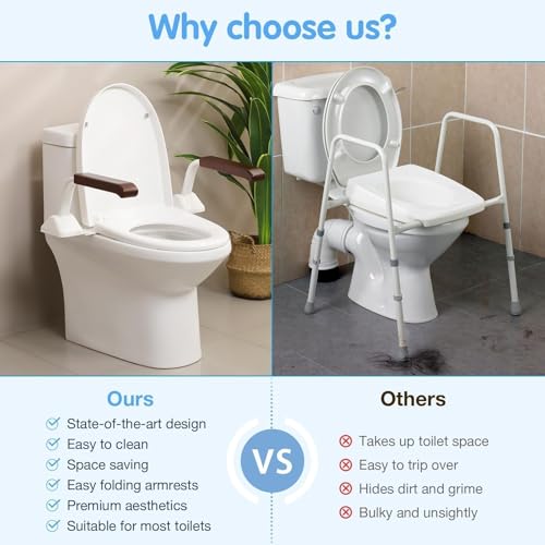 Toilet Safety Rails for Seniors（520lbs (206.4 Ounce)