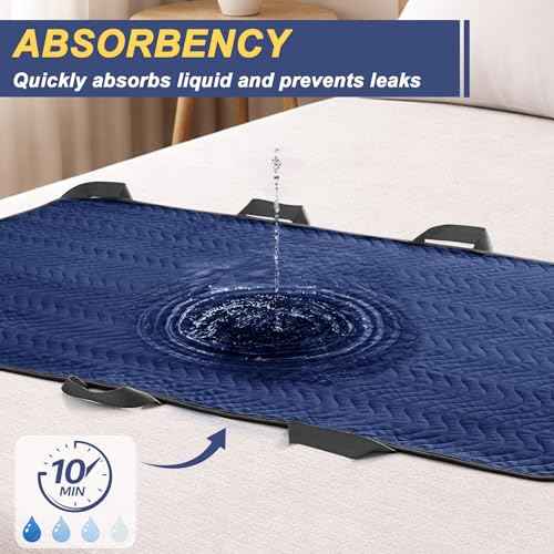 Washable Positioning Bed Pad with 8 Handles