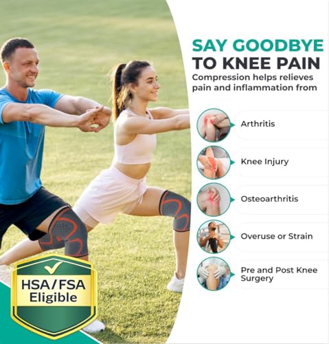 Compression Knee Brace for Women & Men (2 Count)