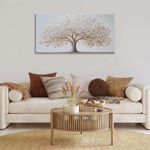 White Tree Wall Art Wall Art Decor 20"X40" Minimalist Wall Art For Bedroom