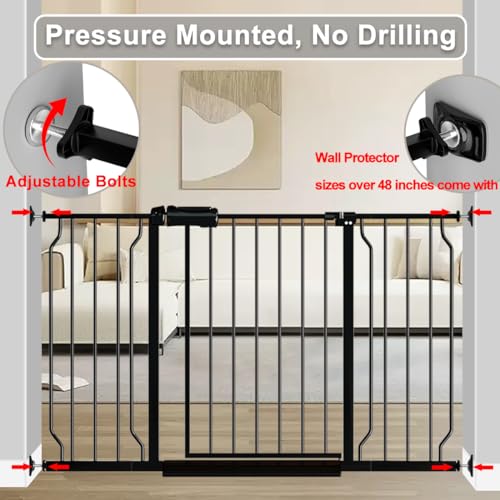 76.3 81.1 Inch Extra Wide Baby Gate for Stairs Doorways No Drill