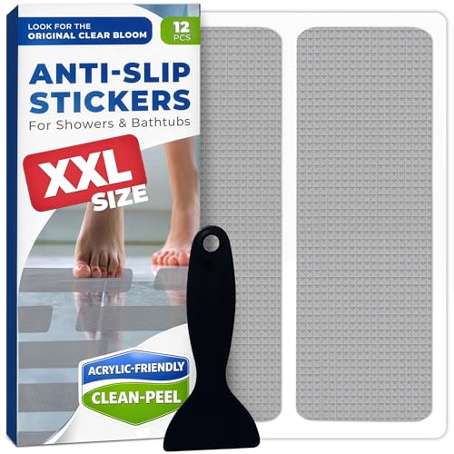 XXL Anti Slip Shower Stickers 12 PCS (12 Count)