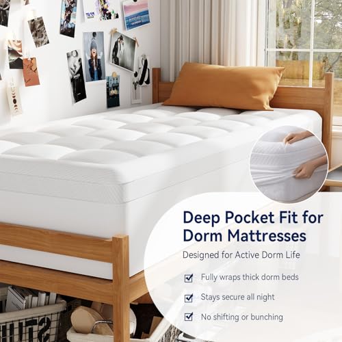 Twin XL College Dorm Essentials 3 Inch Memory Foam Mattress Topper