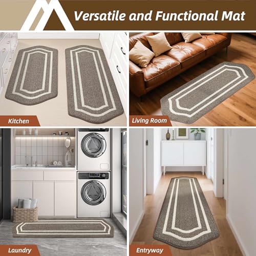 Long Kitchen Floor Mats and Rugs 2PCS Non Slip Washable