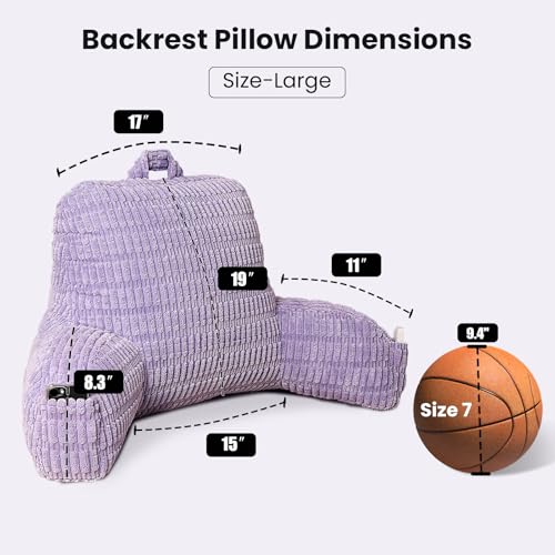 Large Reading Pillow for Sitting Up with Arms