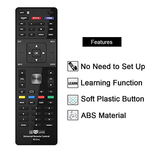 Universal TV Remote for Almost All Vizio LED LCD 3D Smart E Series TV Smart Internet Apps with Amazon