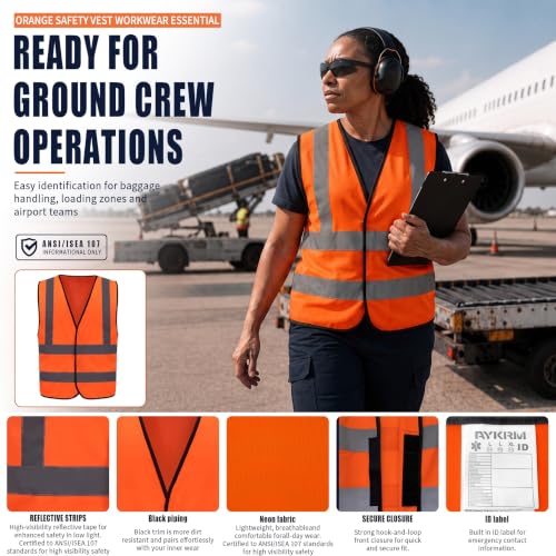10 14 Year Orange Kids reflective vest