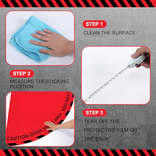 1 Pack Door Swing Caution Floor Sign for Safety Warning Door Swing Area Keep Area Clear Floor Signs Vinyl Non Slip Surface