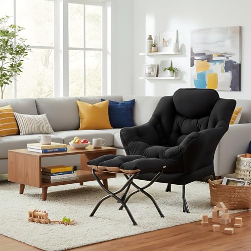 Modern Lazy Chair with Ottoman