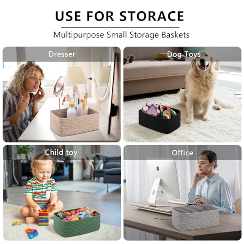 4 Pack Small Storage Shelf Baskets for Organizing (4 Count)