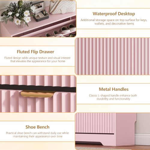 Shoe Cabinet Storage for Entryway with 4 Flip Drawer