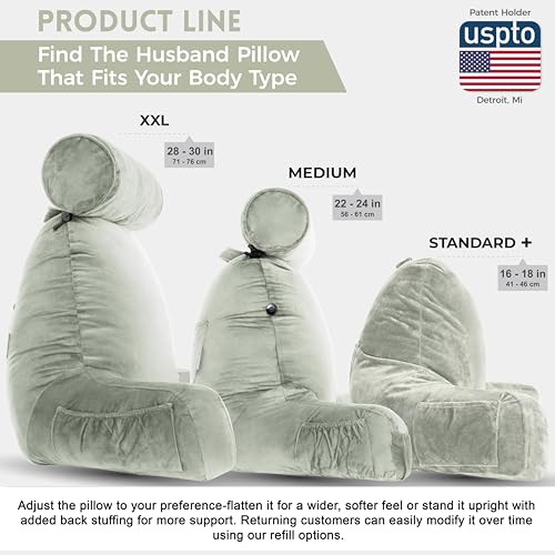XXL Reading Pillow for Bed Backrest with Arms