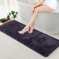 Dark Purple Bathroom Runner Rugs Soft Microfiber Bath Mat 16x48 Inch